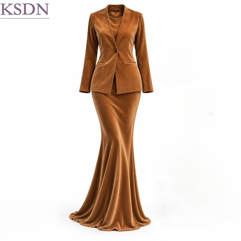 Womens Blazer - Traje de terciopelo para mujer, elegante,