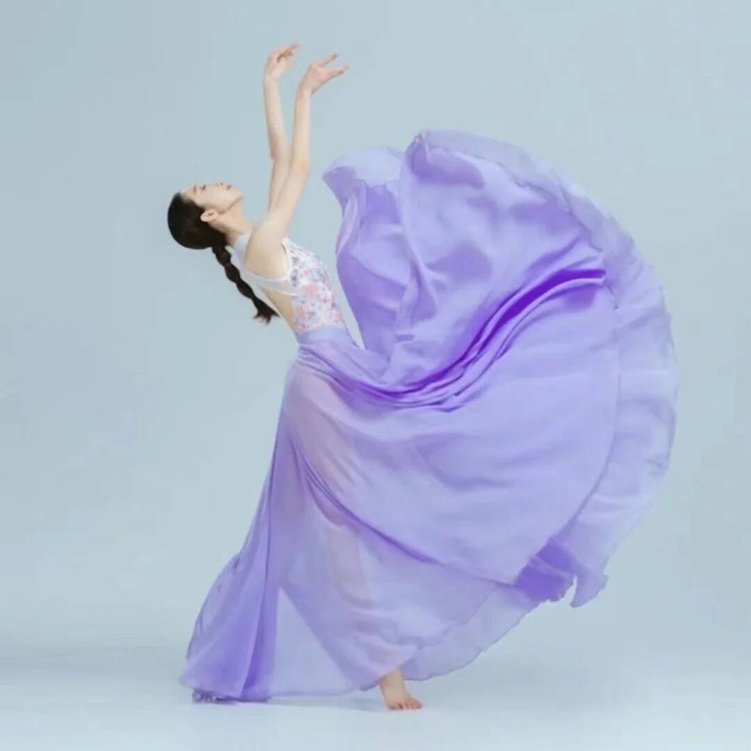 Formal Skirt - Faldas Largas Elegantes de Chifón Morado