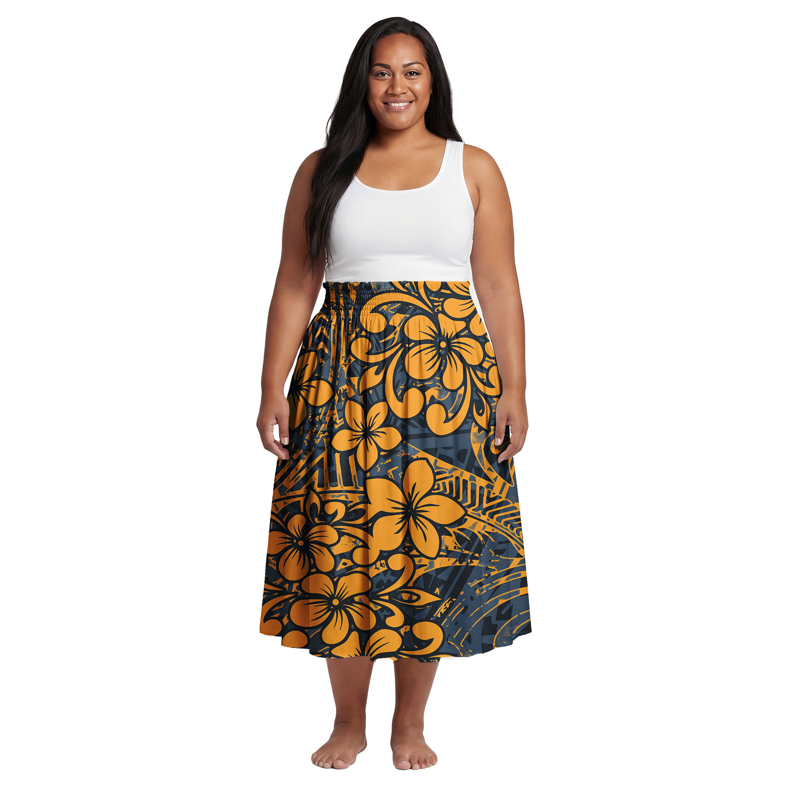 Midi Dress - Excelente Vestido Midi con Estampado Floral