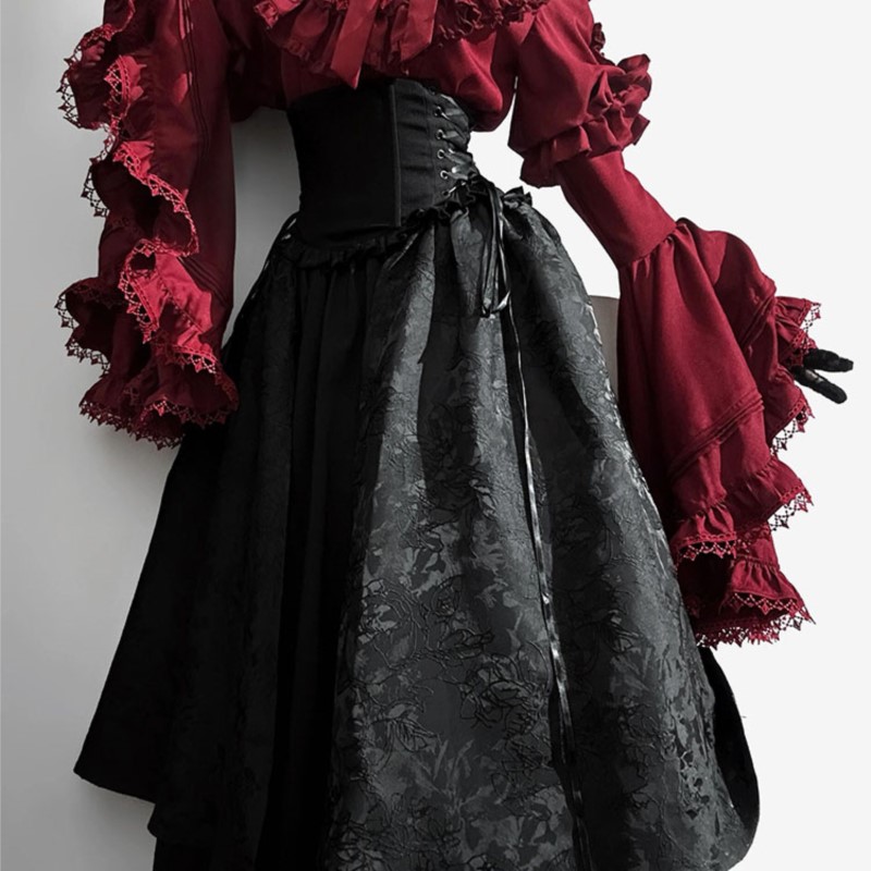 Vestido de Halloween negro y r - Women'S Red Formal Wear reseña y precio