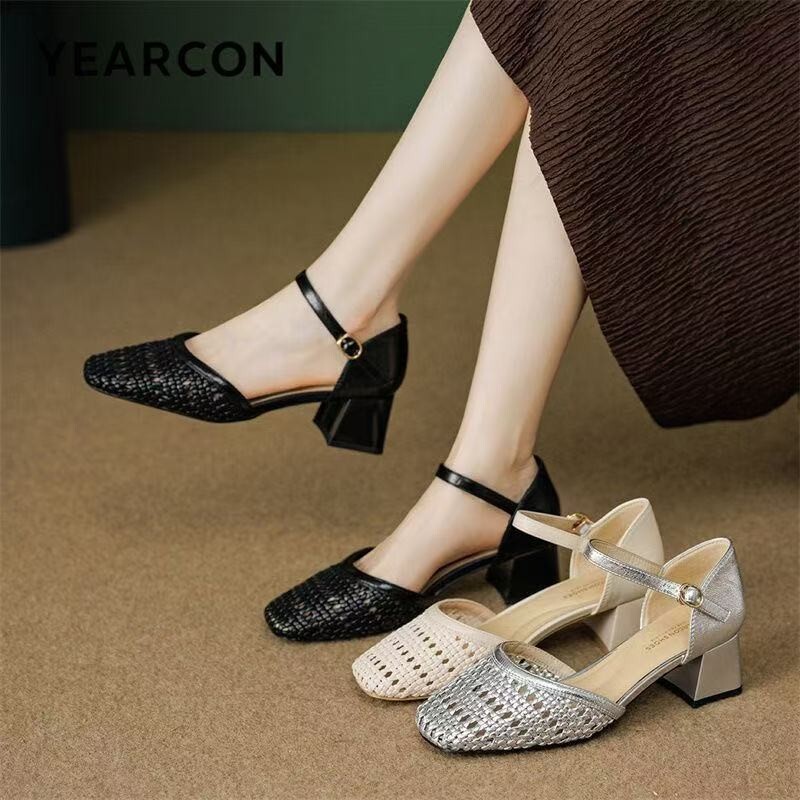 Sandalias de tacón grueso con  - Formal Dress reseña y precio