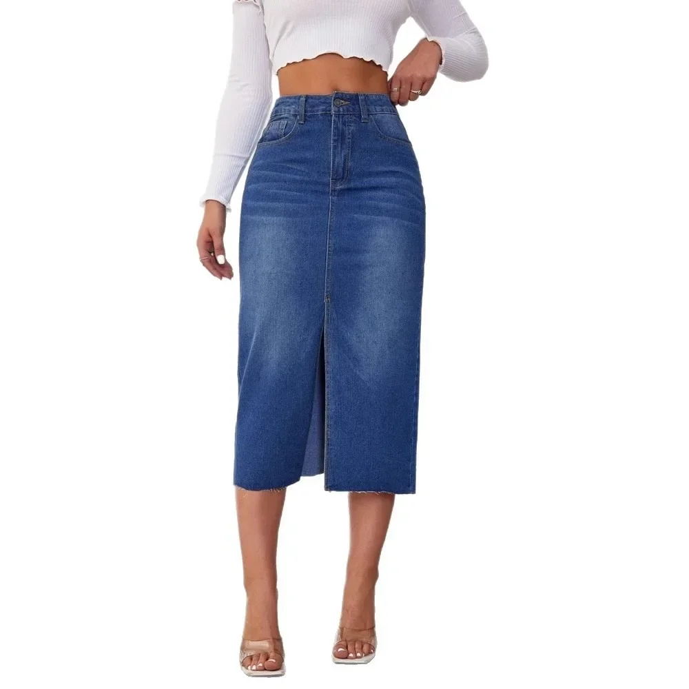 Falda midi de mezclilla para m - Formal Skirt reseña y precio