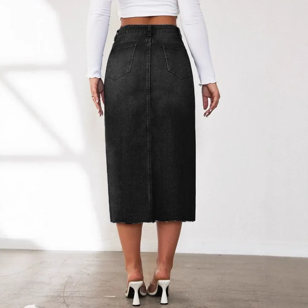 Falda midi de mezclilla para m - Formal Skirt reseña y precio